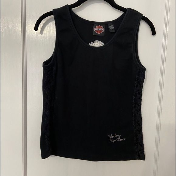 Harley Davidson Springfield MA Black Ladies Tank size L - Picture 1 of 7